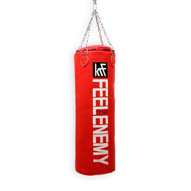 SACO DE BOXEO PROFESIONAL SIN RELLENO ROJO 100×35CM
